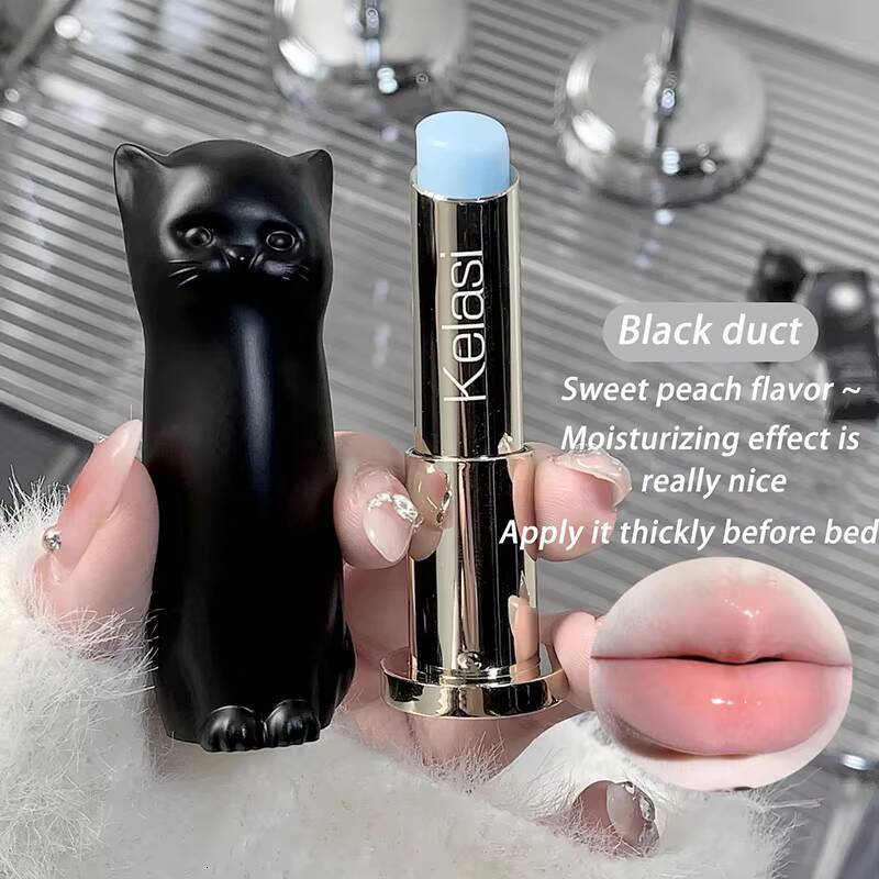 6 Styles Cat Balm Tint Long Lasting Moisturizing Not Greasy Prevent Dryness Gloss Lip Mask Care Lipstick Girls Makeup Base happy