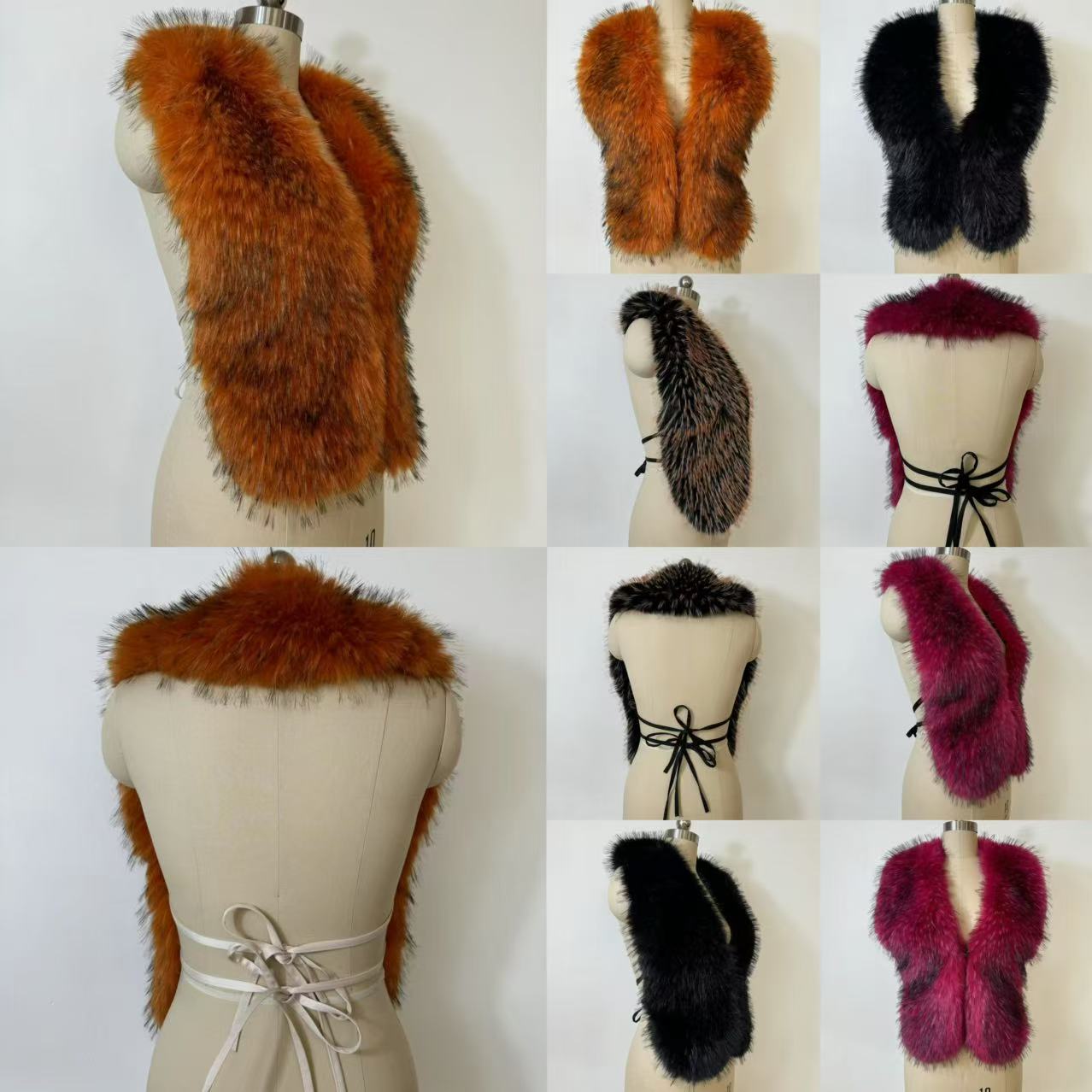 Streetwear New Faux Flutty Raccoon Fur Vest Women Fuax Fur Halter Top vest