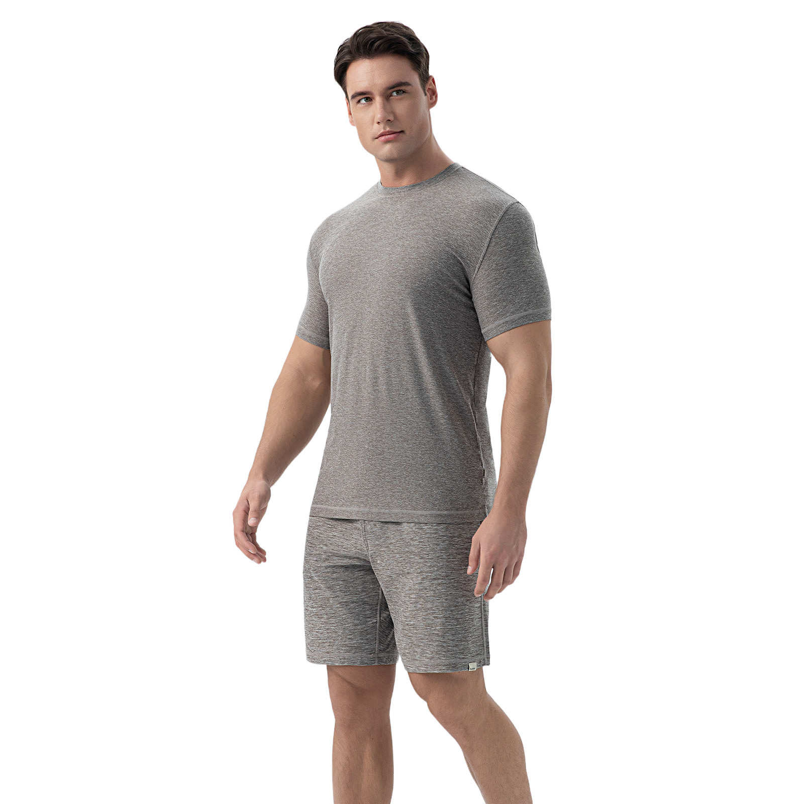 Men's Heather Grey Cotton Blend T-Shirt - Breathable & Long-lasting Summer Casual Wardrobe Essential