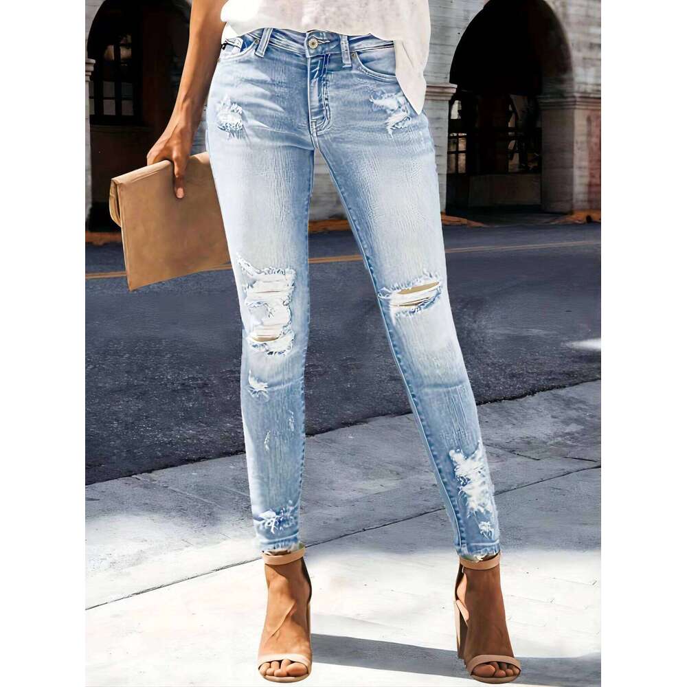 2025 Women's Zhendian Collection High Waist Hip Stretch Slim Fit All-Matching Nine-Point Jeans