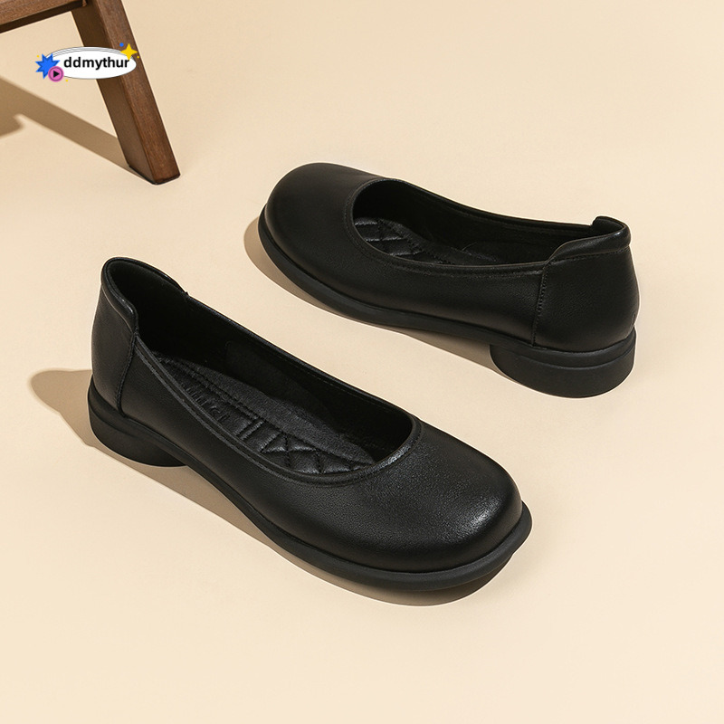 665-2 Work Women, Spring and Summer Soft Sole Single Flight Attendant Office Black Shoes, Comfortable for Long Standing, Professional Interview Shoes 