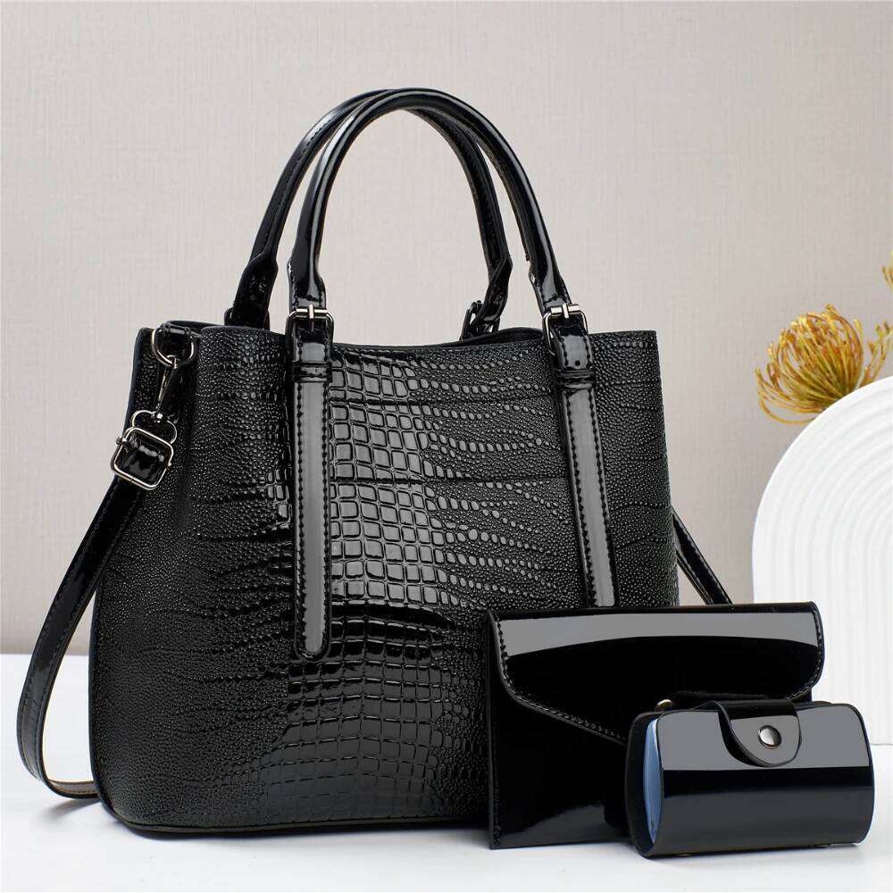 Trendy Crocodile Print Feminina Handbag High Quality Large Capacity Shoulder Bag Casual Solid Color Shopping Crossbody Bags