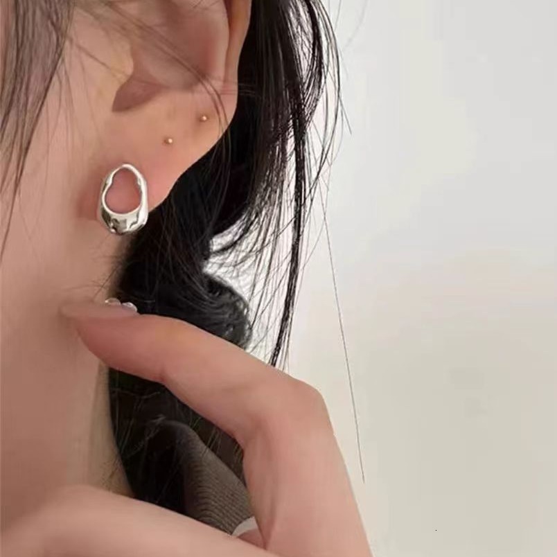 Fashion Style Personality Geometric Irregular Earrings for Women Titanium Steel Non-Fading Jewelry