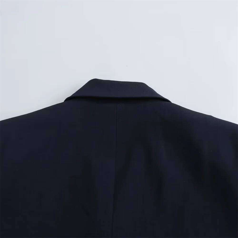 2025 Autumn New Style European And American Fashion Double Breasted Lapel Long Sleeved Suit Commuting Casual Loose Jacket