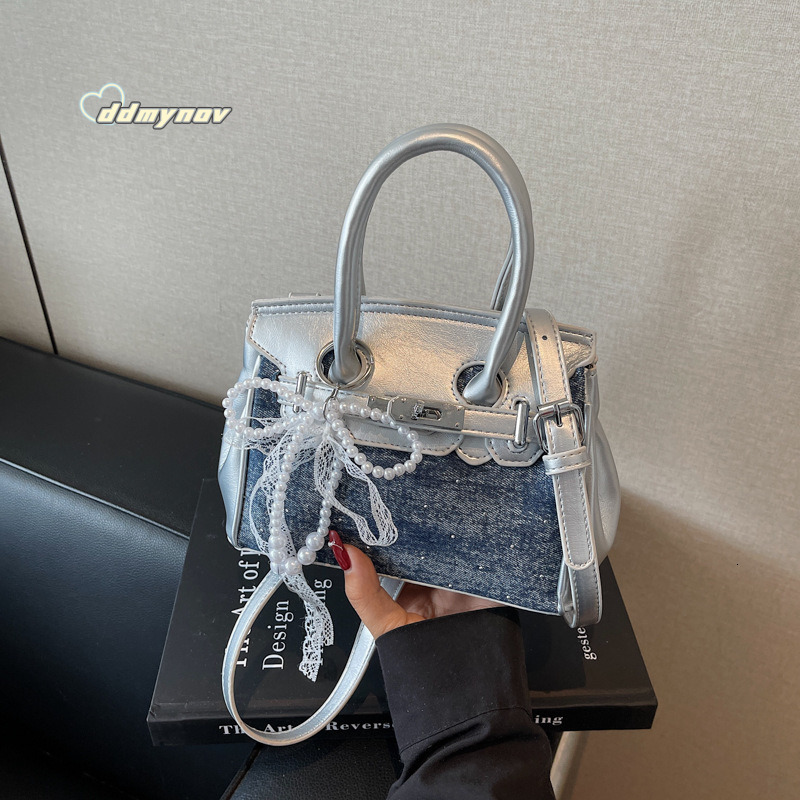American Style Denim Handbag for Women 2025 Summer Niche Fashion Versatile Simple Crossbody Bag ddmynov ddmynov