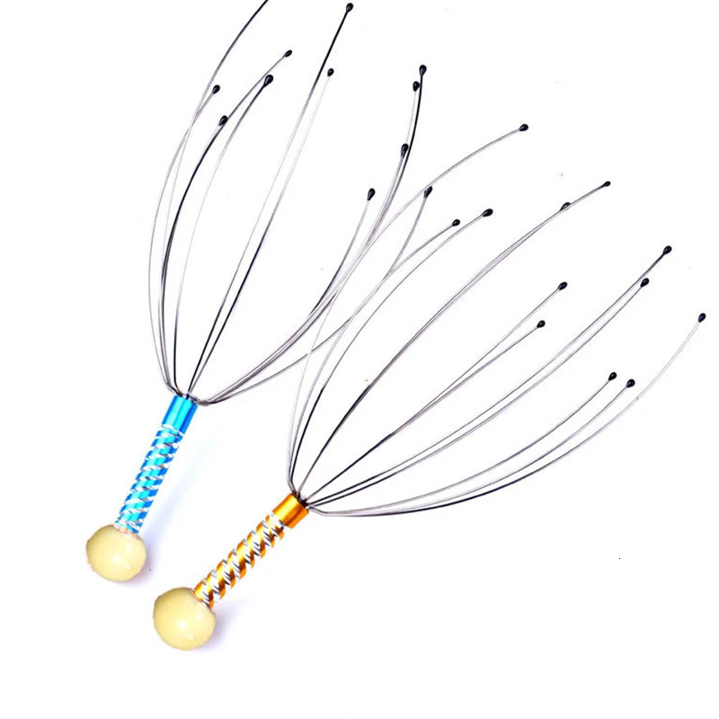 Octopus Head Massager Stainless Steel Engraved Relaxer Brain Massage Claw Scalp Scratcher Itch Reliever 250605