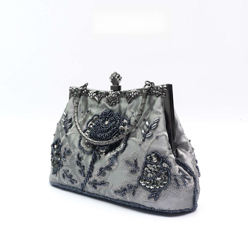 Vintage Beaded Handmade Cheongsam Women's Evening Bag Embroidered Handbag 2025 New Casual Versatile Fashion
