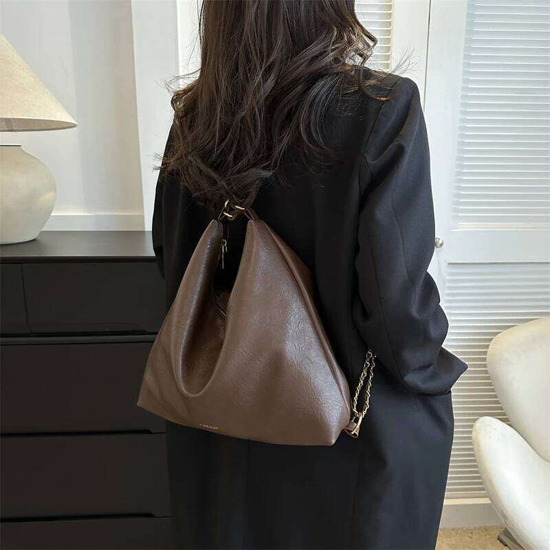 MOODS Dual-Use Shoulder Bags And Backpacks For Women Pure Color Large Capacity Shopper Totes 2023 Winter New Designer Bag