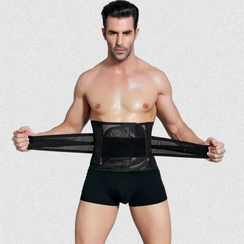 Men Firm Slimming Belts Waist Trainer Abdomen Fat Burning Modeling Tummy Strap Girdle Belly Body Shaper Corset Reducing Shapewear W250616