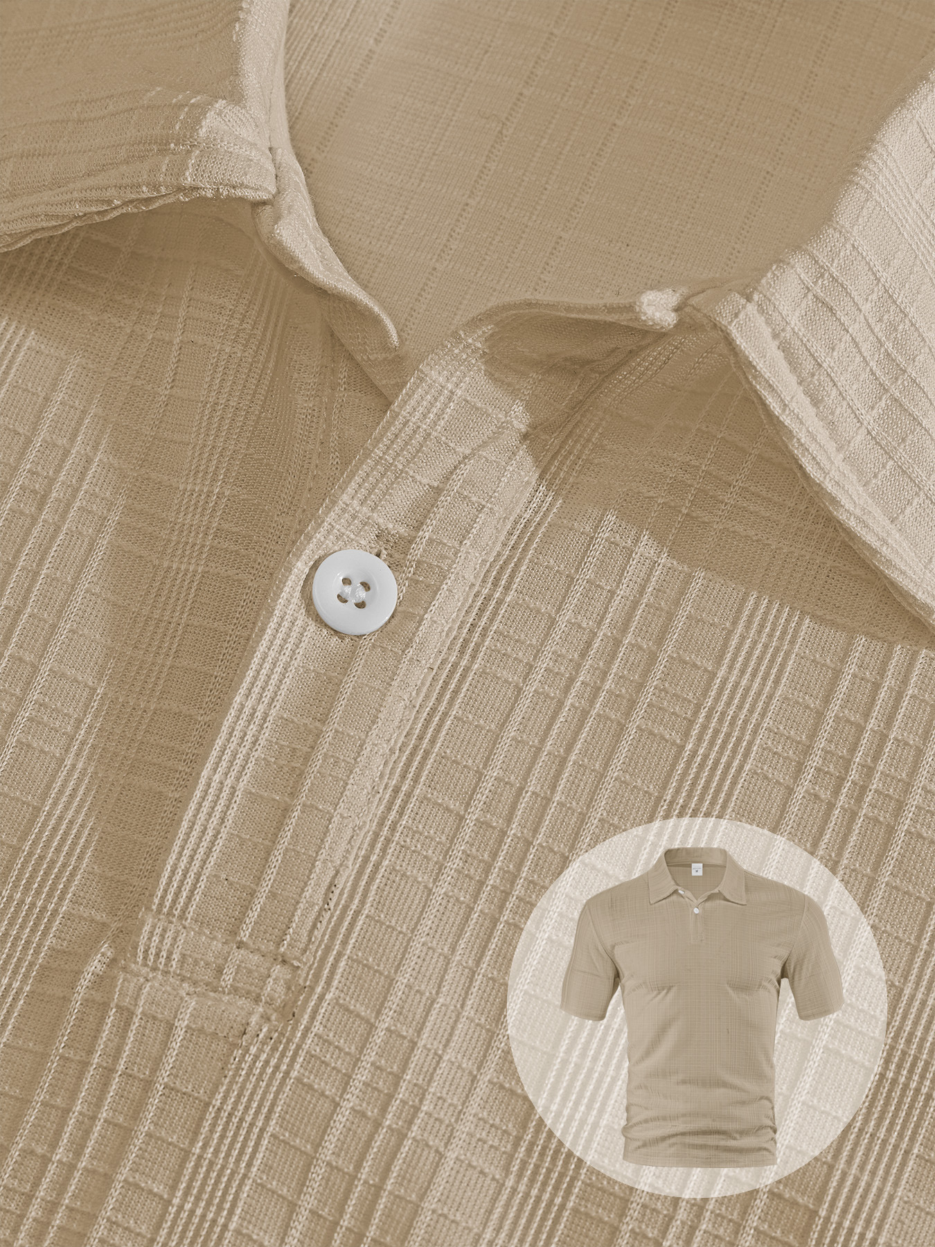 Mens designer polo Summer solid-color short-sleeved all-polyester faux linen small checkered POLO shirt for men European code: S-3XL