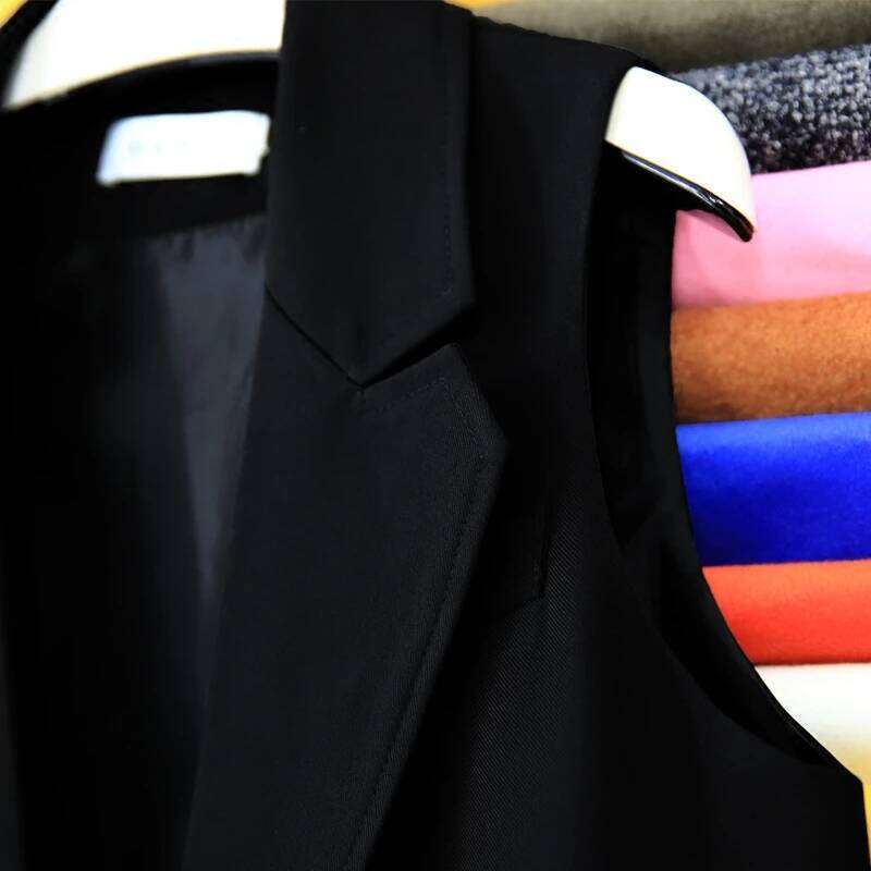 Women's Double Breasted Long Vest, Sleeveless Jacket, Korean Fashion, Spring Autumn, 2024