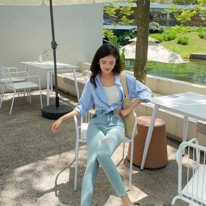 Pipe Trousers Slim Fit Skinny Pencil Cowboy Pants for Woman Baggy Cheap Top Selling Good Quality Basics Z Womens Cropped Jeans