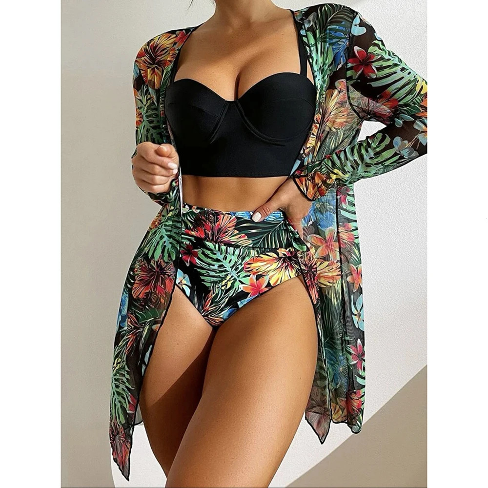 2025 Bikini Beach Skirt Tunics for Beach Cover up Swimsuit Women Ruffle Biquini Bathing Suit Summer Beach Wear Swim Suit 250614