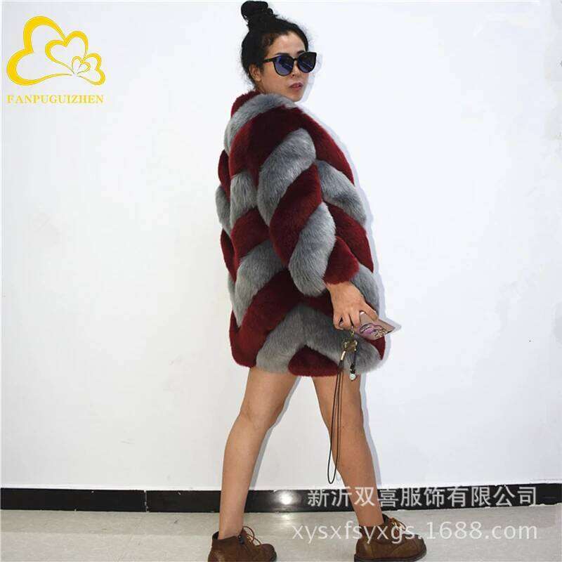 Fashion Faux Fox Coat Winter Clothes Socialite Style High end Warm Casual Fur Jackets Women Tops