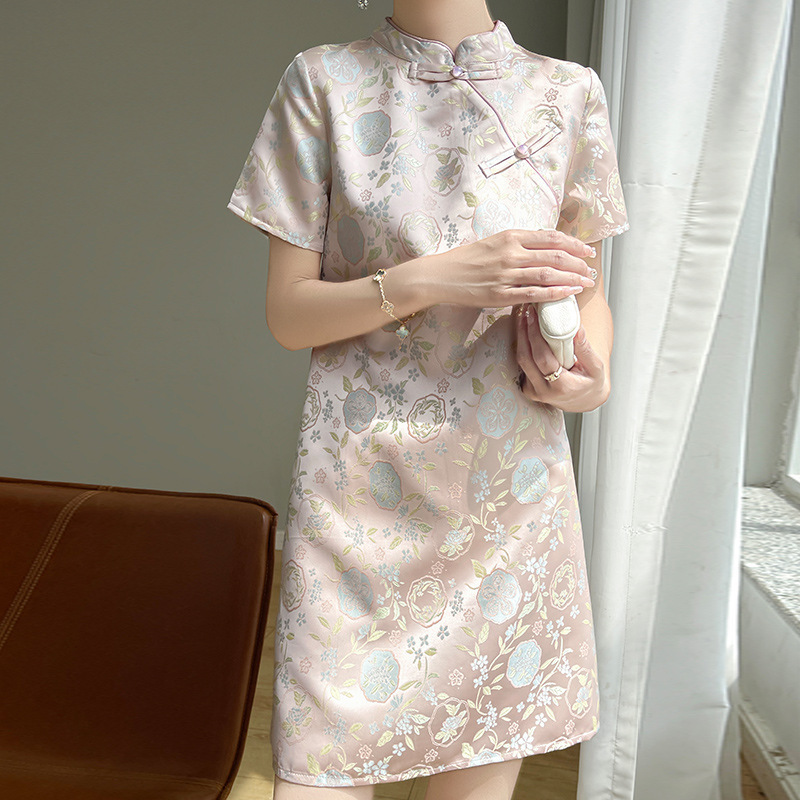 JA2102 Summer cheongsam dress for women Summer 2024 New Chinese Zen style Small size loose dress