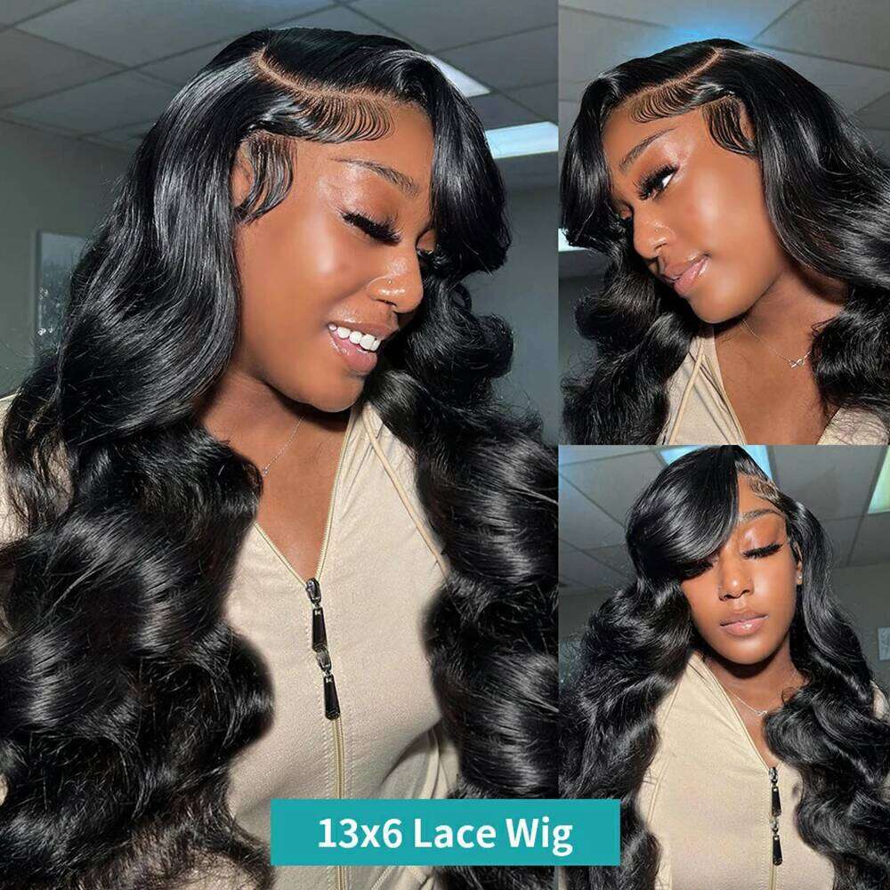 Glueless Body Wave Human Hair Brazilian 13x4 13x6 HD Transparent Front Wig Pre Plucked 4x4 Lace Closure Wigs For Women