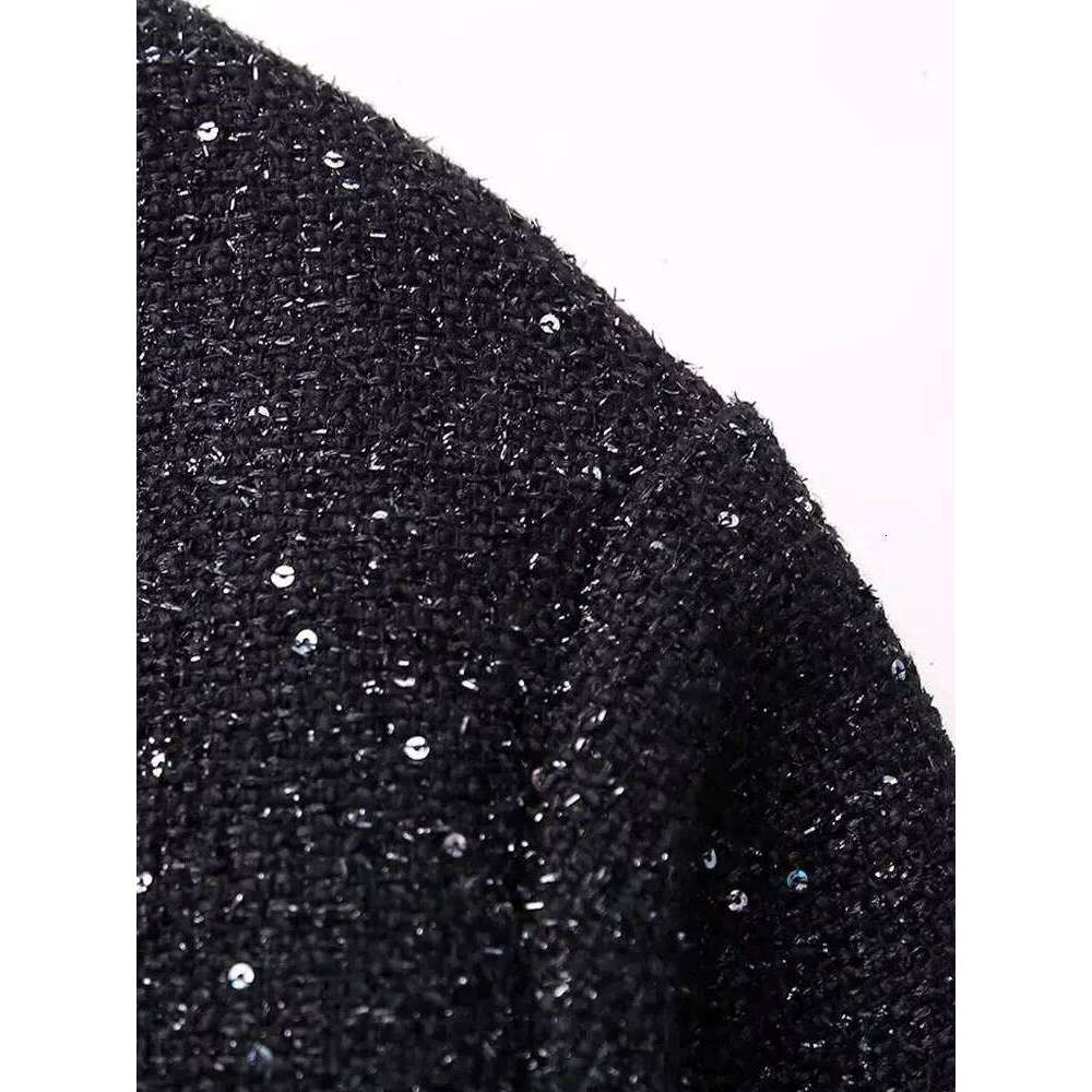 2025 Nlzgmsj Women Shiny Sequin Jacket Gold Color Stand Collar Long Sleeve Short Coat Autumn Winter Ladies High Streetwear