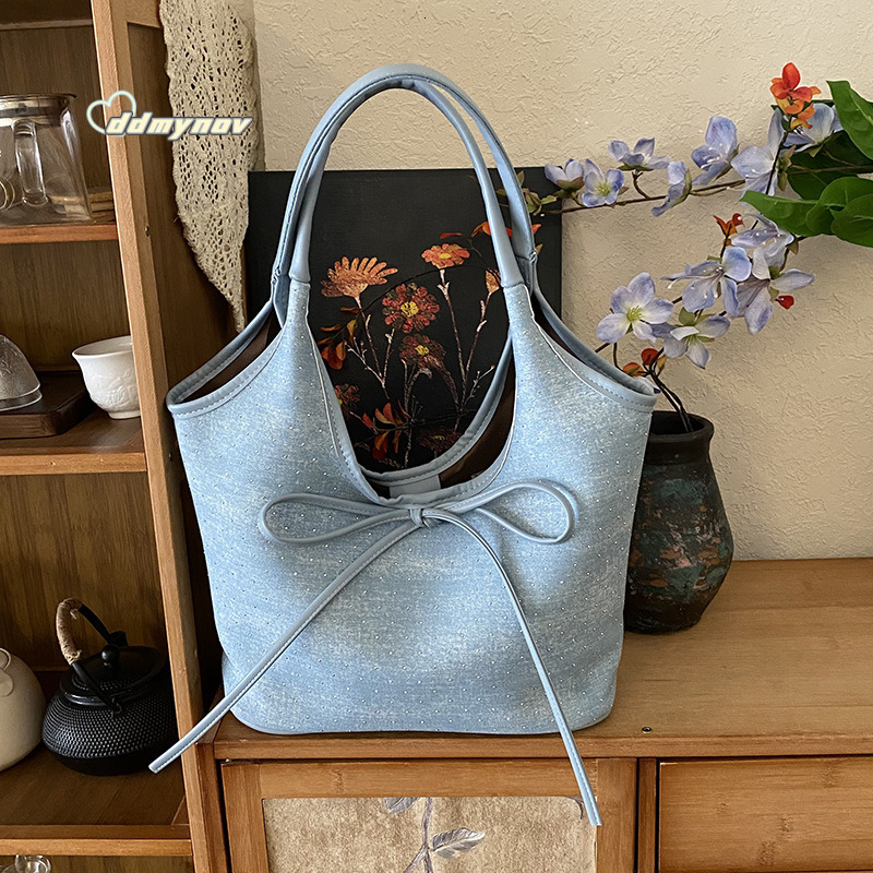 Unique Stylish Bowknot Tote for Women 2025 Spring Large Capacity Casual Versatile Commuter Shoulder Underarm Bag ddmynov ddmynov