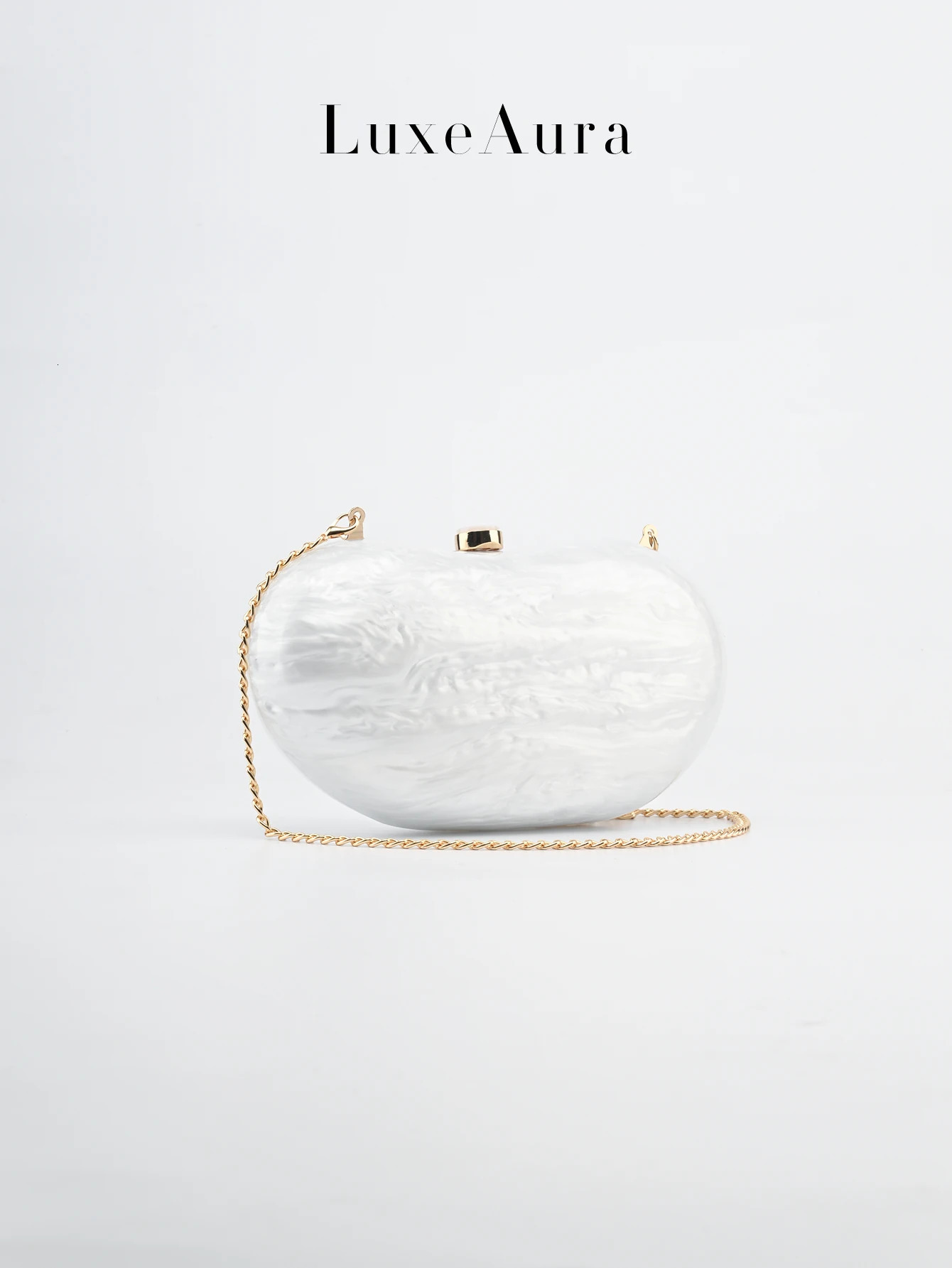 The Latest European and American Fashion a PearlLike Effect Marble Pattern Acrylic Bag 250614