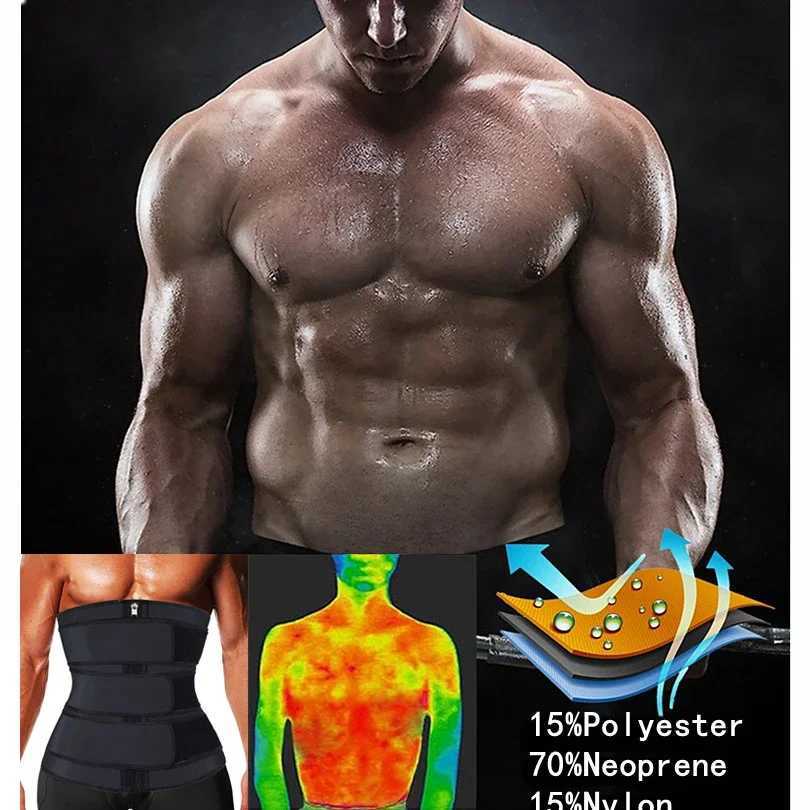 Men Waist Trainer Sauna Slimming Belt Abdomen Body Shaper Corset Weight Loss Sweat Belly Compression Shapewear Fat Burning Strap W250616
