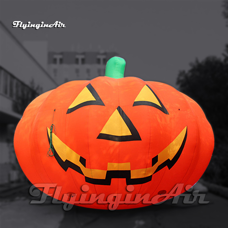Outdoor Halloween Huge Inflatable Pumpkin Head 5m Air Blow Up Jack-o-lantern Balloon For Carnival Stage Decoration