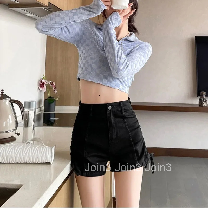 Sexy Drawstring Short Jean Pants Woman Youthful XL Harajuku Fashion 2000s Clothes Y2k Outdoor To Wear Hot Denim Shorts for Women