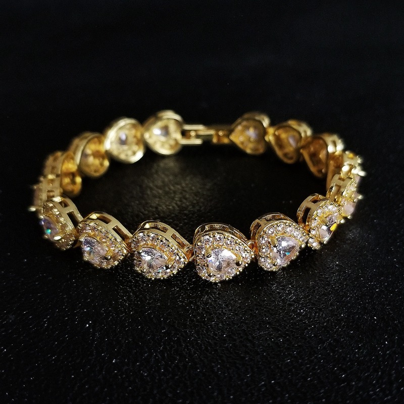 Elegant Womens 18k Gold Plate Jewelry: Fully Encrusted with Real Diamonds & Genuine Zircons