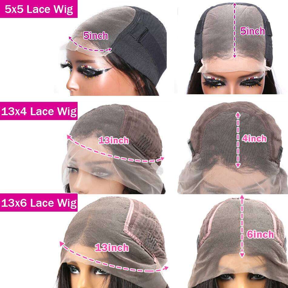 30 40 42 Inch Front Wigs Human Hair Bone 5x5 Closure Brazilian Straight Hd Lace Frontal Wig 13x6 13x4