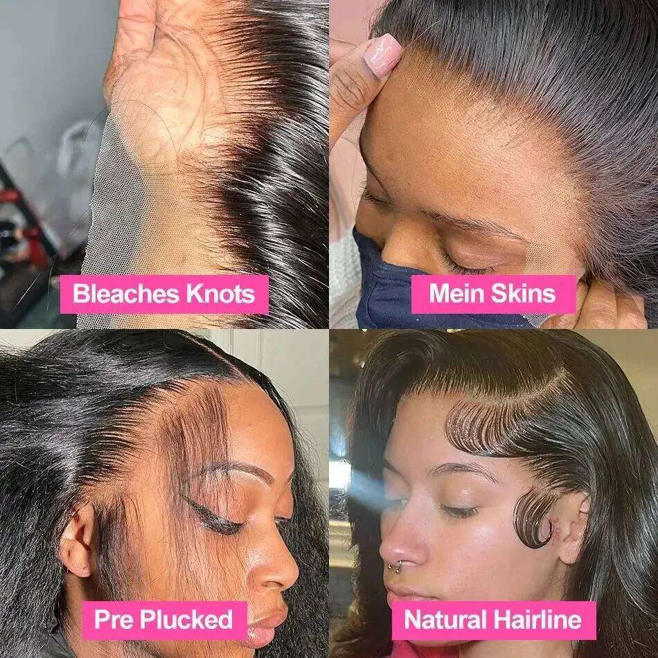 210 Density 13x6 Hd Lace Pre Plucked Bone Straight Frontal Bob Wig short Human Hair Wigs