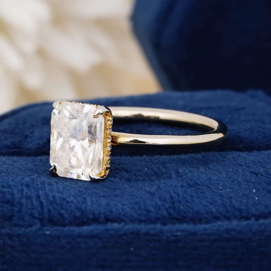 GRA Certified Natural Radiant Cut 3.0Ct Moissanite Diamond Rings for Men and Womens Luxury Fashion Statement