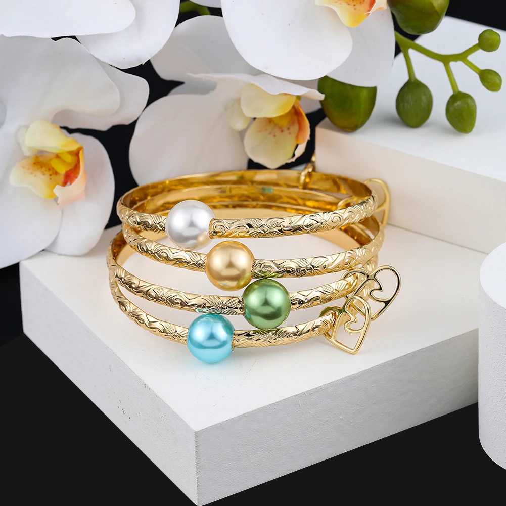 Cring Coco Hawaiian Bangle Woman New Designer Pearl Heart Charm Summer Beach Jewelry for Women Mothers Day Z250616