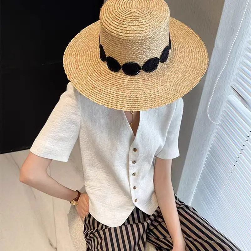 Womens Summer Thin Short Coat Slim Fit V-Neck Casual Fragrant Suit 250614