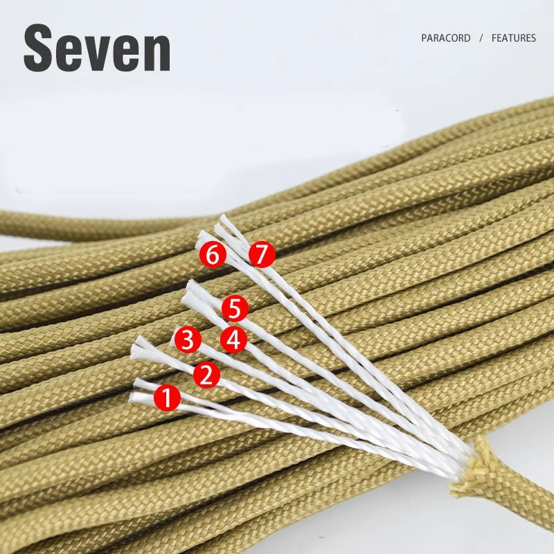 7 Core 550lb Paracord 31m Dia4mm Survival Parachute Rope Tent Accessories For DIY Making Lanyard Bracelet Dog Collar Idea Gift 250611