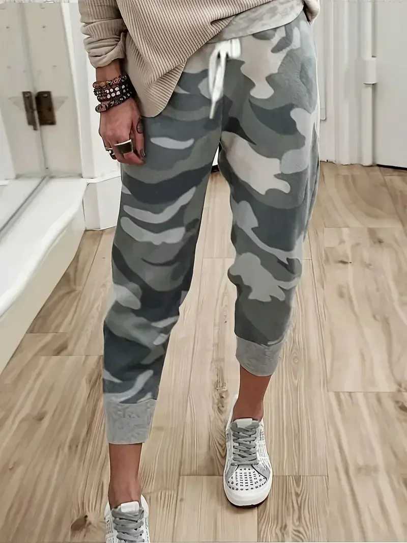 Womens Fashion Plus Size 1XL-5XL Camouflage Print Jogger Comfortable Loose Pants Ladies Casual Drstring Athletic PantsXJ250616