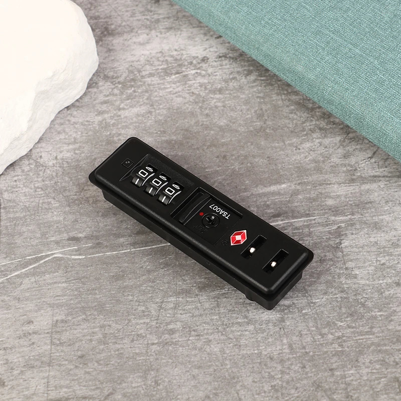 Portable TSA Customs Code Lock PC Luggage Built in Sunk Anti Theft Black 250616