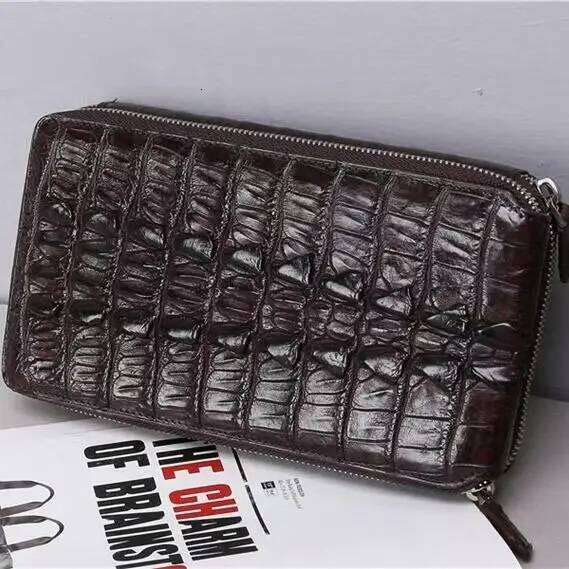 2025 New Designer Crocodile Personal Men's Genuine Leather Leisure Clutch Wallets Large Capacity Bag 45