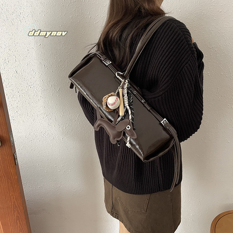 Korean Style Fashion Leopard Print Baguette 2024 New Autumn Large Capacity Commuter High-end Handbag Shoulder Bag ddmynov