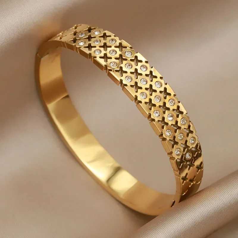 Stainless Steel Metal Oil Simple Style Bangles for Women Fashion Brand Jewelry Elegant Bangles Accessories Z250616