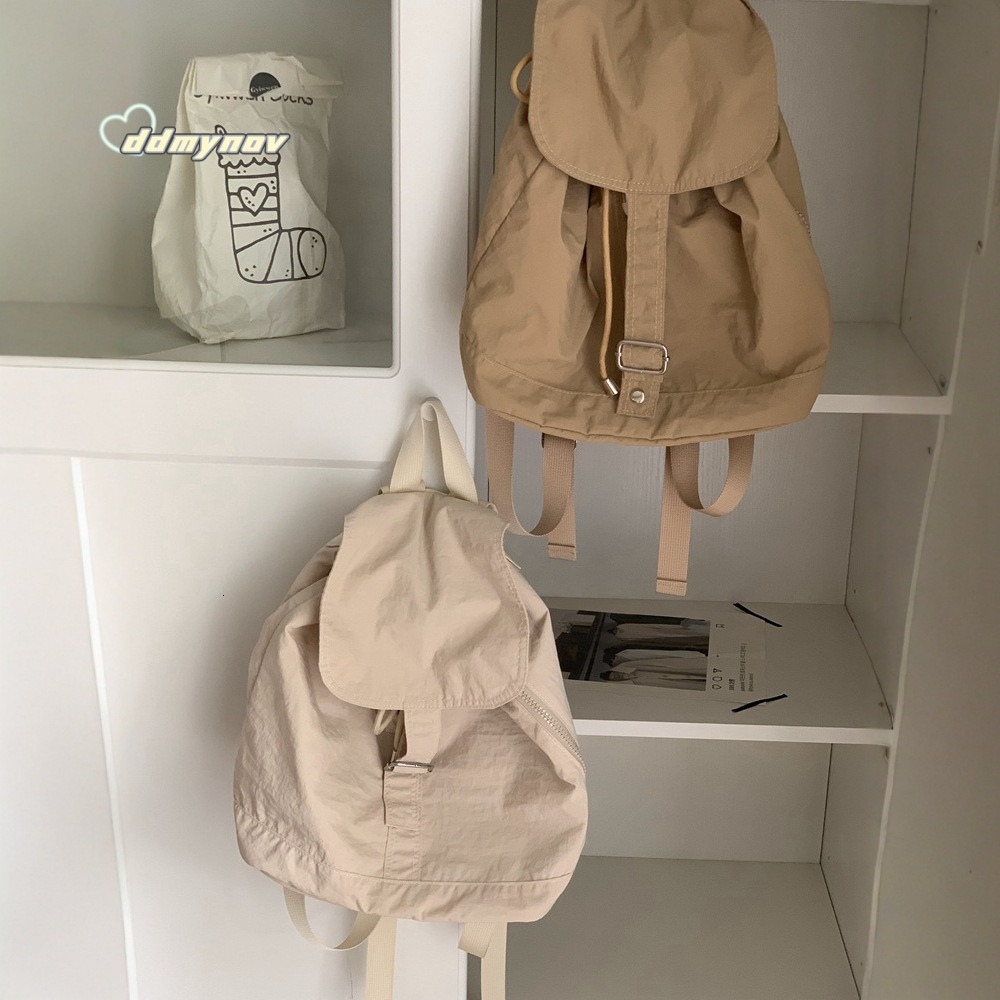 Casual Dongdaemun New Simple High-end Large Capacity Women's Fashion Travel Sports Drawstring Backpack ddmynov