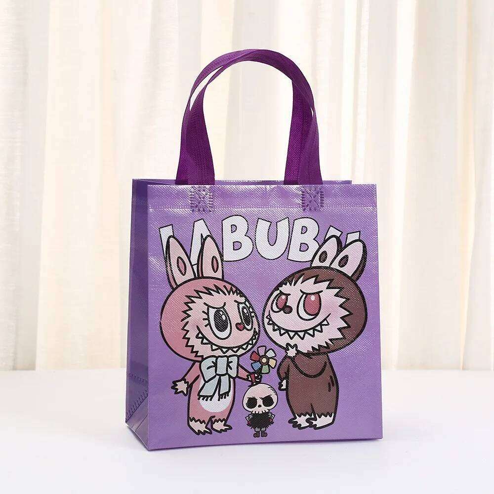 Women's Bags Designer 10/20Pcs Cartoon Labubu Candy Snacks Birthday Non-Woven Gift Tote Bags Shopping Portable Paper Bag For Gifts 23X22x11cm