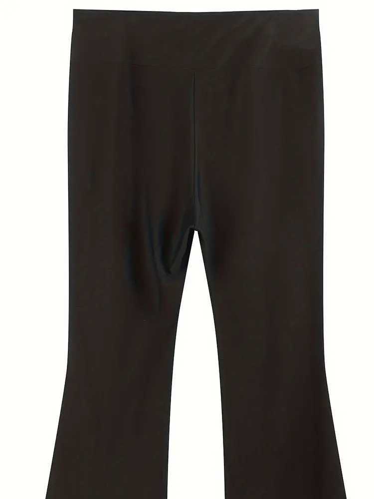 Womens Oversized Woven Casual Pants Comfortable Loose Fit High Waist Straight Leg TrousersXJ250616