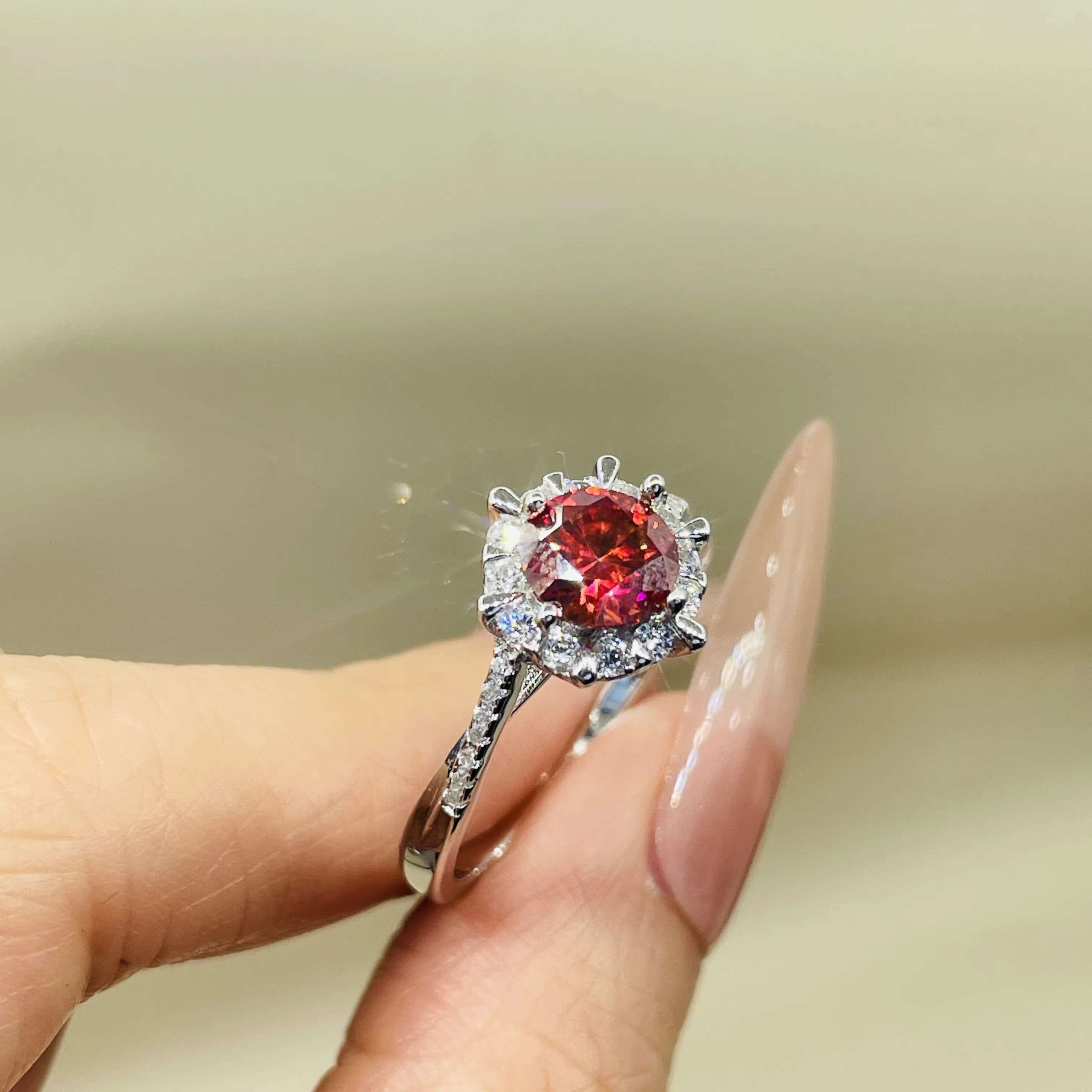 Luxury Black Pink Moissanite Diamond Wedding Rings for Women VVS 1 Carats D Color Snowflake Shape 925 Silver for Engagement