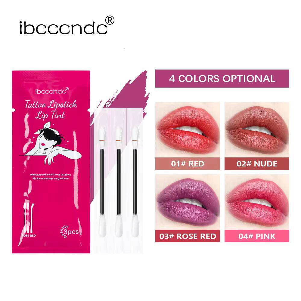 New Cotton Swab Tattoo Lipstick Velvety Waterproof Matte Gloss Portable Lip gloss Women Use Of Vacation Tourism happy