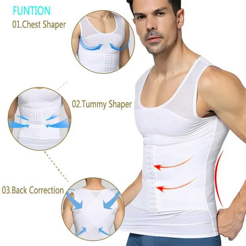 Mens Slimming Body Shaper Shapewear Abs Abdomen Compression Tank Tops W250616