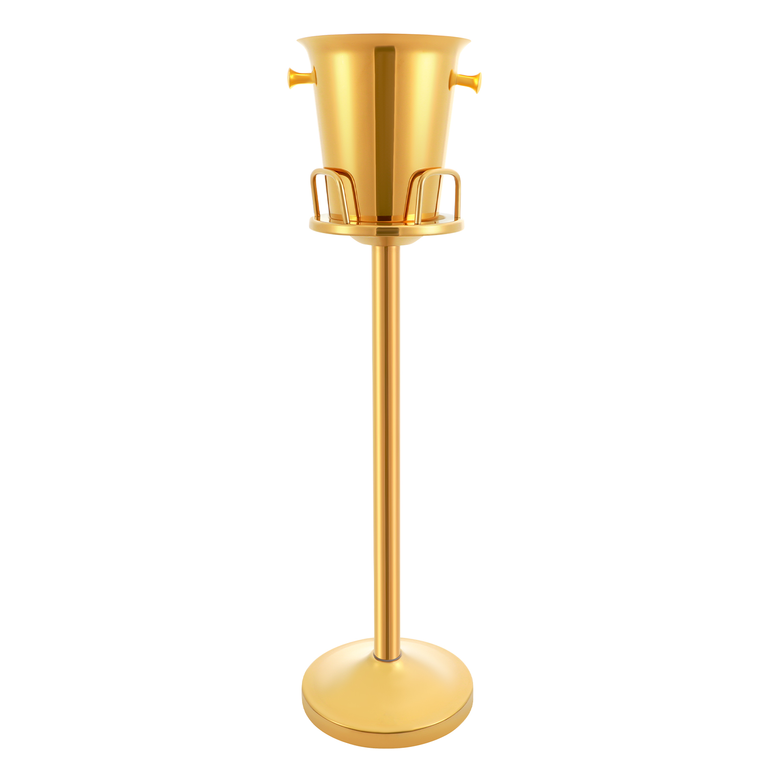 Champagne Bucket with Stand, Gold Ice Bucket Floor Standing Bar Stand Wine Cooler Gold Stainless Steel Ice Bucket Wine Bucket Champagne Chiller for BB
