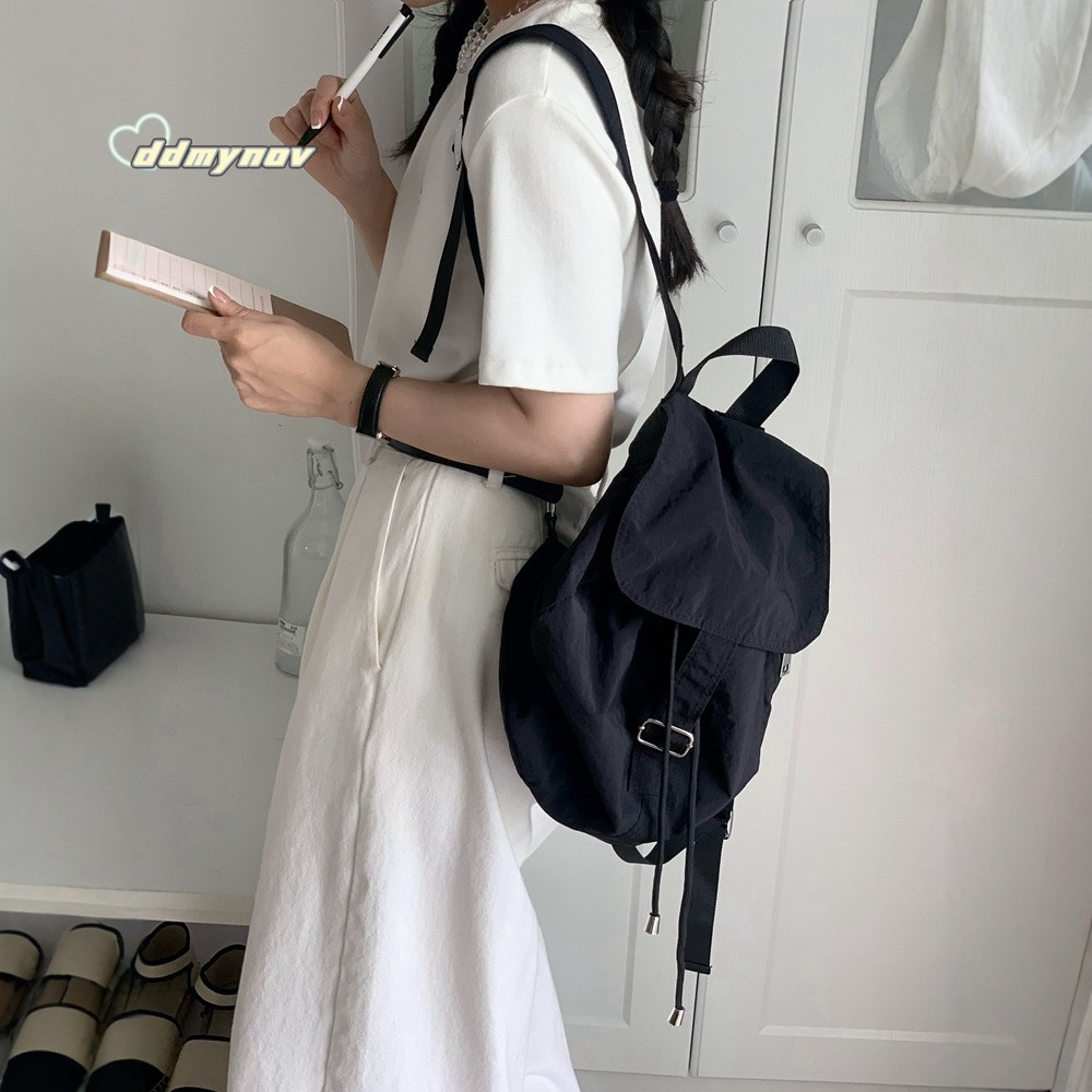 Casual Dongdaemun New Simple High-end Large Capacity Women's Fashion Travel Sports Drawstring Backpack ddmynov