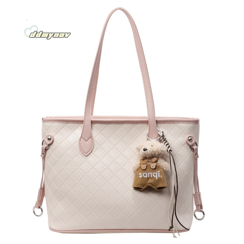 Korean Style Simple Elegant Commuter Tote for Women 2025 Summer Fashion Quilted Casual Shoulder Underarm Bag ddmynov ddmynov