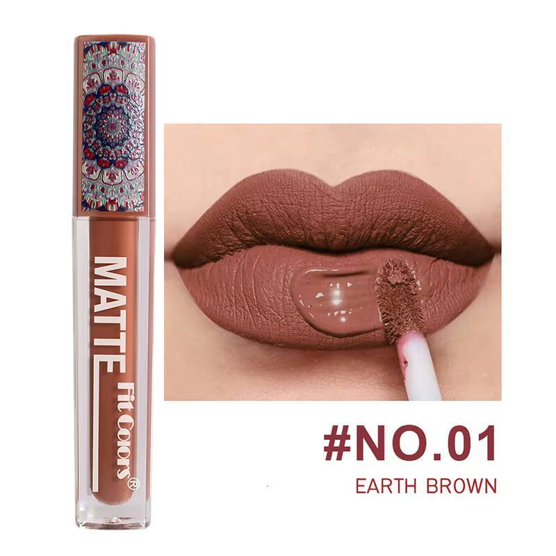 Matte non-stick cup Gloss Bohemian Lip Glaze Waterproof long-lasting velvet lipstick happy