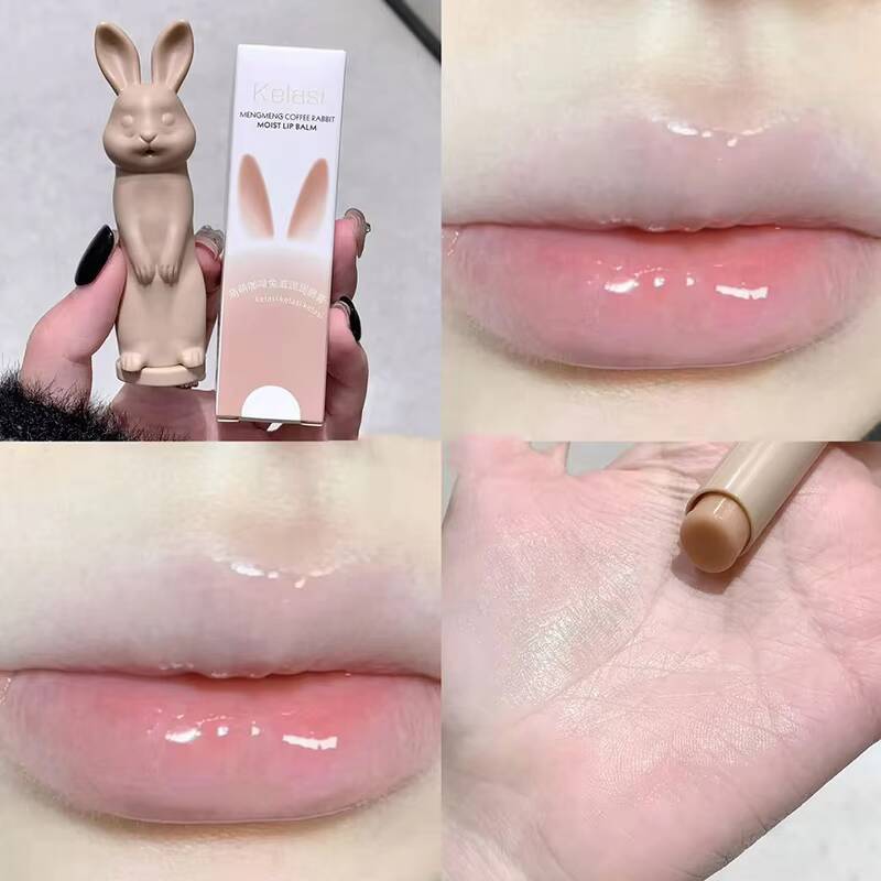 Rabbit Black Balm Gloss Not Dryness Peach Transparent Lip Tint Moisturizing Lips Makeup Base Children's Lipsticks For Girls happy