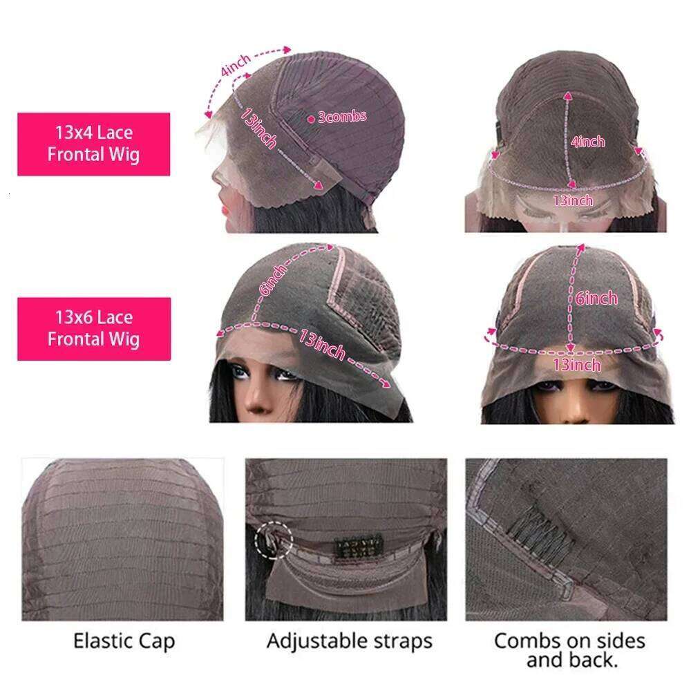 Sophianna 30 40 Inch 13x4 13x6 HD Transparent Bone Straight Lace Front 250 Density Brazilian Human Hair Wigs For Women